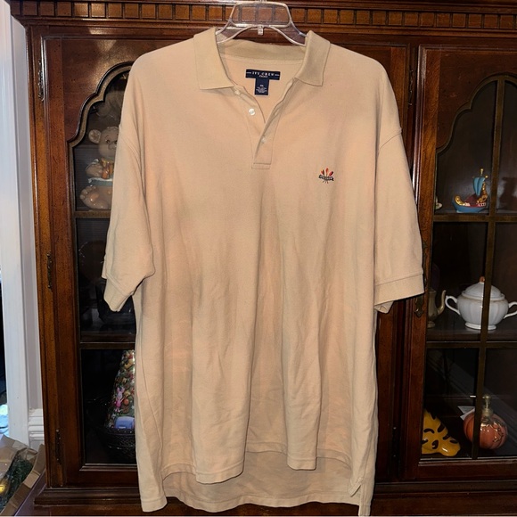 MENS IVEY CREW POLO SHIRT SIZE XXL YELLOW w LOGO L CHEST COMFORT GOLF CASUAL - Picture 2 of 5